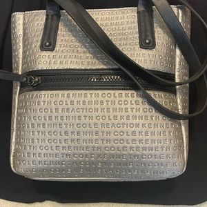 Kenneth Cole silver and black tote style hand bag